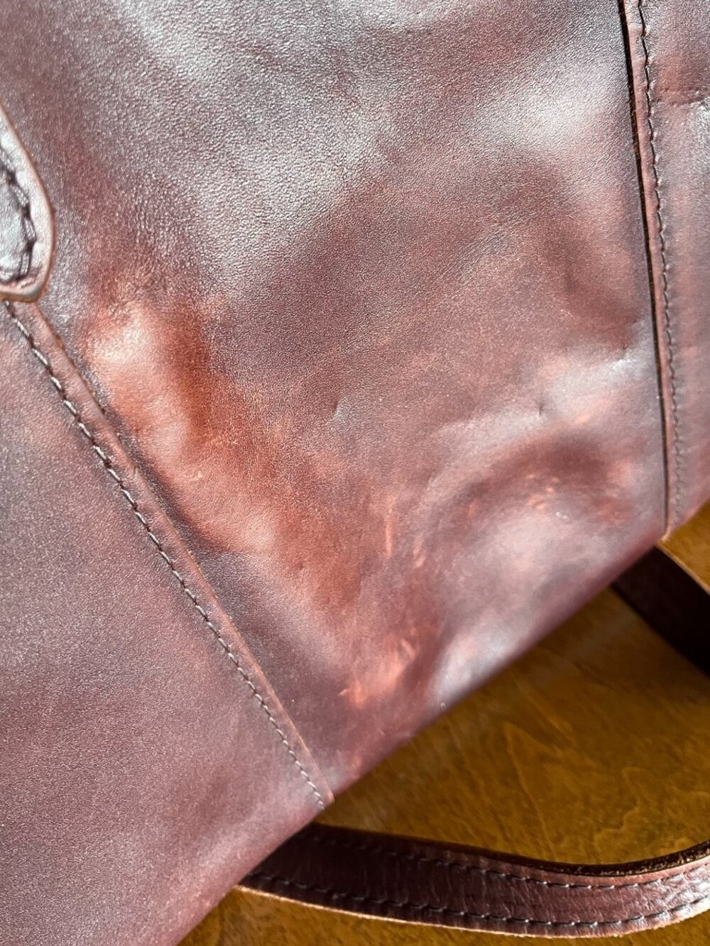 Portland Leather reddish brown Lola Crossbody Tote - Picture 7 of 16
